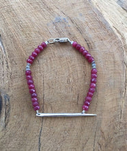 Load image into Gallery viewer, Genuine Ruby Bracelet | Sterling Silver Bracelet | Spike Bracelet | Gemstone Bracelet | Bohemian Bracelet | Tribal Bracelet
