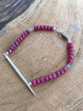 Load image into Gallery viewer, Genuine Ruby Bracelet | Sterling Silver Bracelet | Spike Bracelet | Gemstone Bracelet | Bohemian Bracelet | Tribal Bracelet