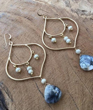 Load image into Gallery viewer, Mystic Sapphire Earrings | Black Opal Earrings | Chandelier Earrings | Bohemian Earrings | Gemstone Earrings