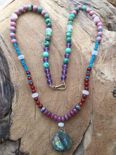 Load image into Gallery viewer, Ruby Necklace | Labradorite Necklace | Turquoise Necklace | Amethyst Necklace | Gemstone Necklace | Ombre Necklace