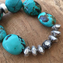 Load image into Gallery viewer, Genuine Diamond Bracelet | Blue Moon Turquoise | Thai Silver | Bohemian | Gemstone