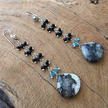 Load image into Gallery viewer, Black Opal Earrings | Black Onyx Earrings | Apatite Earrings | Bohemian Earrings | Gemstone Earrings