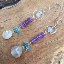 Load image into Gallery viewer, Amethyst Earrings | Rutilated Quartz Earrings | Chalcedony Earrings | Apatite Earrings | Gemstone Earrings