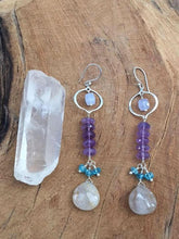 Load image into Gallery viewer, Amethyst Earrings | Rutilated Quartz Earrings | Chalcedony Earrings | Apatite Earrings | Gemstone Earrings