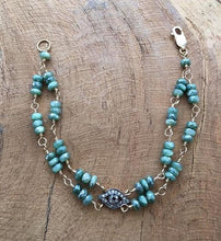 Load image into Gallery viewer, Pave Diamond Evil Eye Bracelet | Mystic Green Moonstone | Bohemian | Gemstone