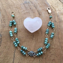 Load image into Gallery viewer, Pave Diamond Evil Eye Bracelet | Mystic Green Moonstone | Bohemian | Gemstone