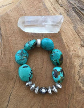 Load image into Gallery viewer, Genuine Diamond Bracelet | Blue Moon Turquoise | Thai Silver | Bohemian | Gemstone