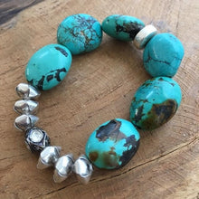 Load image into Gallery viewer, Genuine Diamond Bracelet | Blue Moon Turquoise | Thai Silver | Bohemian | Gemstone