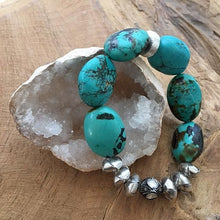 Load image into Gallery viewer, Genuine Diamond Bracelet | Blue Moon Turquoise | Thai Silver | Bohemian | Gemstone