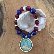 Load image into Gallery viewer, Deity Bracelet | Lapis Lazuli Bracelet | Magenta Tigers Eye Bracelet | Carnelian Bracelet | Gemstone Bracelet
