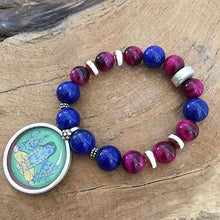 Load image into Gallery viewer, Deity Bracelet | Lapis Lazuli Bracelet | Magenta Tigers Eye Bracelet | Carnelian Bracelet | Gemstone Bracelet