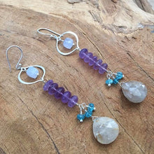Load image into Gallery viewer, Amethyst Earrings | Rutilated Quartz Earrings | Chalcedony Earrings | Apatite Earrings | Gemstone Earrings