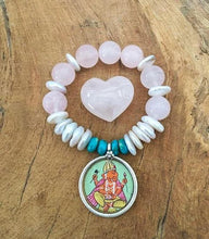 Load image into Gallery viewer, Ganesh Bracelet | Peruvian Opal | Rose Quartz | Freshwater Pearl | Gemstone | Bohemian | Stack Bracelet