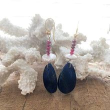 Load image into Gallery viewer, Lapis Lazuli Earrings | Mystic Berry Moonstone | Freshwater Pearl | 24K Gold Vermeil | Gemstone | Bohemian