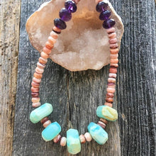 Load image into Gallery viewer, Spiny Oyster Necklace | Peruvian Opal Necklace | Amethyst Necklace | Bohemian Necklace | Gemstone Necklace