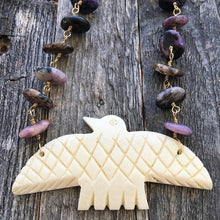 Load image into Gallery viewer, Thunderbird Necklace | Natural Purple Charoite Necklace | Chrysoprase | 24K Gold Vermeil | Bohemian | Tribal