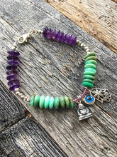 Load image into Gallery viewer, Buddha Bracelet | Evil Eye Bracelet | Hamsa Bracelet | Chrysoprase Bracelet | Amethyst Bracelet | Thai Hill Tribe Silver Bracelet