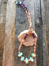 Load image into Gallery viewer, Spiny Oyster Necklace | Peruvian Opal Necklace | Amethyst Necklace | Bohemian Necklace | Gemstone Necklace