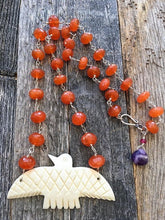 Load image into Gallery viewer, Thunderbird Necklace | Carnelian | Amethyst | Genuine Ruby | Sterling Silver | Bohemian | Tribal | Gemstone