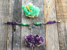 Load image into Gallery viewer, Buddha Bracelet | Evil Eye Bracelet | Hamsa Bracelet | Chrysoprase Bracelet | Amethyst Bracelet | Thai Hill Tribe Silver Bracelet