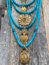 Load image into Gallery viewer, Release Worry Necklace | Bronze | Sleeping Beauty Turquoise | Apatite | Moonstone | Gemstone Necklace