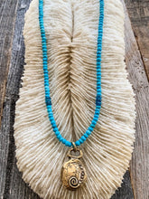 Load image into Gallery viewer, Release Worry Necklace | Bronze | Sleeping Beauty Turquoise | Apatite | Moonstone | Gemstone Necklace
