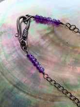 Load image into Gallery viewer, Happy Buddha Necklace | Pave Diamond | Fuchsia Chalcedony | Amethyst | Oxidized Sterling Silver