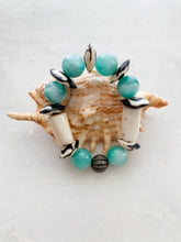 Load image into Gallery viewer, Pave Diamond Bracelet | Green Moonstone | Bamboo Coral | African Trade Beads | Beach Chic