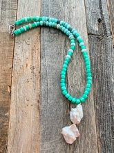 Load image into Gallery viewer, Chrysoprase Necklace | Baroque Freshwater Pearl | Peruvian Opal | Sterling Silver