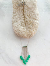 Load image into Gallery viewer, Chrysoprase Necklace | Green Tourmaline | Sterling Silver | Waterfall Necklace | Bohemian