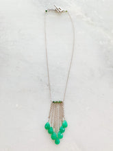 Load image into Gallery viewer, Chrysoprase Necklace | Green Tourmaline | Sterling Silver | Waterfall Necklace | Bohemian