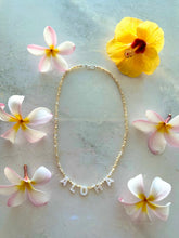 Load image into Gallery viewer, ALOHA Mother of Pearl Choker Necklace Sterling Silver Clasp