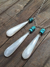 Load image into Gallery viewer, Turquoise Heishi Necklace | Pearl Chalcedony | Genuine Ruby | Sterling Silver | Bohemian | Gemstone