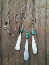 Load image into Gallery viewer, Turquoise Heishi Necklace | Pearl Chalcedony | Genuine Ruby | Sterling Silver | Bohemian | Gemstone