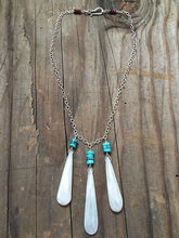 Load image into Gallery viewer, Turquoise Heishi Necklace | Pearl Chalcedony | Genuine Ruby | Sterling Silver | Bohemian | Gemstone
