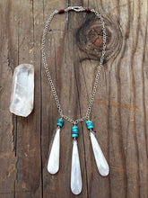 Load image into Gallery viewer, Turquoise Heishi Necklace | Pearl Chalcedony | Genuine Ruby | Sterling Silver | Bohemian | Gemstone