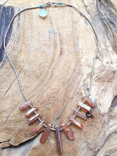 Load image into Gallery viewer, Titanium Quartz Necklace | Thai Karen Hill Tribe Silver | Blue Chalcedony | Gemstone | Bohemian