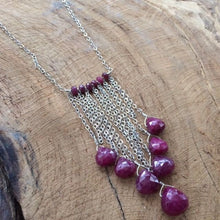 Load image into Gallery viewer, Genuine Ruby Necklace | Sterling Silver Chain | Bohemian | Gemstone | Root Chakra