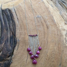 Load image into Gallery viewer, Genuine Ruby Necklace | Sterling Silver Chain | Bohemian | Gemstone | Root Chakra