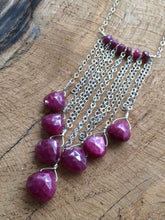 Load image into Gallery viewer, Genuine Ruby Necklace | Sterling Silver Chain | Bohemian | Gemstone | Root Chakra