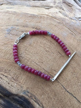 Load image into Gallery viewer, Genuine Ruby Bracelet | Sterling Silver Bracelet | Spike Bracelet | Gemstone Bracelet | Bohemian Bracelet | Tribal Bracelet