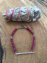Load image into Gallery viewer, Genuine Ruby Bracelet | Sterling Silver Bracelet | Spike Bracelet | Gemstone Bracelet | Bohemian Bracelet | Tribal Bracelet