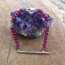 Load image into Gallery viewer, Genuine Ruby Bracelet | Sterling Silver Bracelet | Spike Bracelet | Gemstone Bracelet | Bohemian Bracelet | Tribal Bracelet