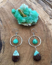 Load image into Gallery viewer, Chrysoprase Earrings | Sterling Silver Earrings | Chandelier Earrings | Bohemian Earrings | Gemstone Earrings