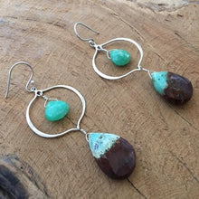 Load image into Gallery viewer, Chrysoprase Earrings | Sterling Silver Earrings | Chandelier Earrings | Bohemian Earrings | Gemstone Earrings
