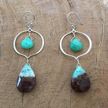 Load image into Gallery viewer, Chrysoprase Earrings | Sterling Silver Earrings | Chandelier Earrings | Bohemian Earrings | Gemstone Earrings