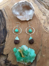 Load image into Gallery viewer, Chrysoprase Earrings | Sterling Silver Earrings | Chandelier Earrings | Bohemian Earrings | Gemstone Earrings
