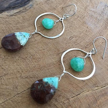 Load image into Gallery viewer, Chrysoprase Earrings | Sterling Silver Earrings | Chandelier Earrings | Bohemian Earrings | Gemstone Earrings