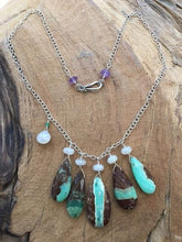 Load image into Gallery viewer, Chrysoprase Necklace | Pearl Chalcedony | Amethyst | Sterling Silver | Bohemian | Gemstone Necklace