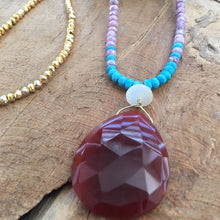 Load image into Gallery viewer, Carnelian Necklace | Arizona Sleeping Beauty Turquoise | Green Garnet | Mystic Sapphire | Ombre Necklace